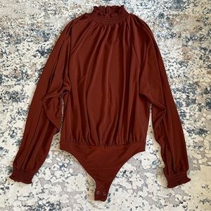 Express burnt red-brown bodysuit